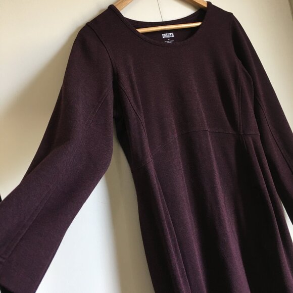 Duluth Trading Co Oxblood Rayon Blend Knit Sweater Dress Hip Pocket - Picture 5 of 16